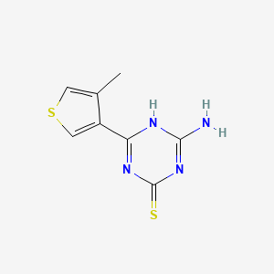 molecular formula C8H8N4S2 B13181328 4-Amino-6-(4-methylthiophen-3-YL)-1,3,5-triazine-2-thiol 