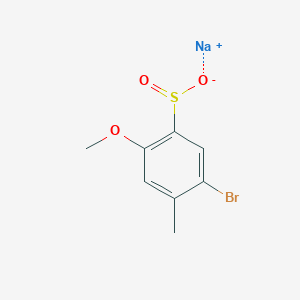 molecular formula C8H8BrNaO3S B13181329 Sodium 5-bromo-2-methoxy-4-methylbenzene-1-sulfinate 
