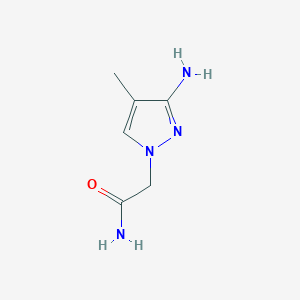 molecular formula C6H10N4O B13181337 2-(3-amino-4-methyl-1H-pyrazol-1-yl)acetamide 