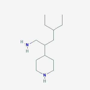 molecular formula C13H28N2 B13181344 4-Ethyl-2-(piperidin-4-yl)hexan-1-amine 