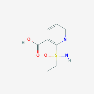 molecular formula C8H10N2O3S B13181360 2-[Ethyl(imino)oxo-lambda6-sulfanyl]pyridine-3-carboxylic acid 