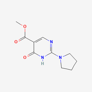 molecular formula C10H13N3O3 B13181362 Methyl4-hydroxy-2-(pyrrolidin-1-yl)pyrimidine-5-carboxylate 