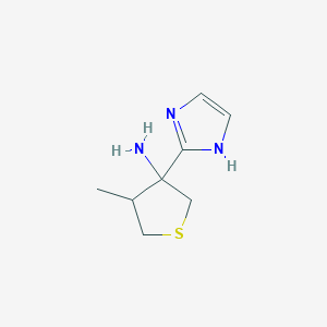 molecular formula C8H13N3S B13181381 3-(1H-Imidazol-2-yl)-4-methylthiolan-3-amine 