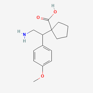 molecular formula C15H21NO3 B13181389 1-[2-Amino-1-(4-methoxyphenyl)ethyl]cyclopentane-1-carboxylic acid 