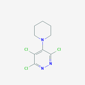 molecular formula C9H10Cl3N3 B13181407 3,4,6-Trichloro-5-(piperidin-1-yl)pyridazine 