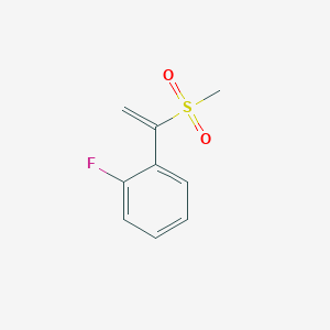 molecular formula C9H9FO2S B13181419 1-Fluoro-2-(1-methanesulfonylethenyl)benzene 