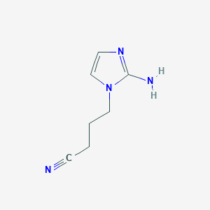 molecular formula C7H10N4 B13181424 4-(2-Amino-1H-imidazol-1-yl)butanenitrile 