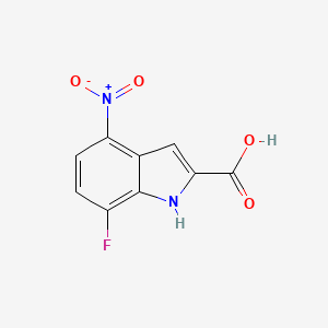 molecular formula C9H5FN2O4 B13181426 7-Fluoro-4-nitro-1H-indole-2-carboxylic acid 