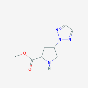 molecular formula C8H12N4O2 B13181439 Methyl 4-(2H-1,2,3-triazol-2-yl)pyrrolidine-2-carboxylate 