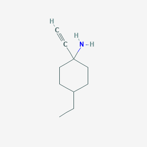 molecular formula C10H17N B13181451 4-Ethyl-1-ethynylcyclohexan-1-amine 