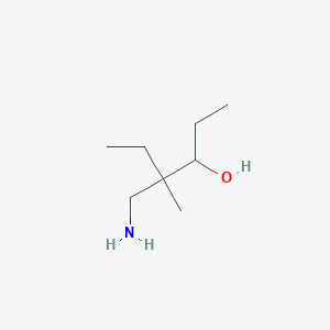 molecular formula C8H19NO B13181459 4-(Aminomethyl)-4-methylhexan-3-OL 
