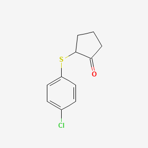 molecular formula C11H11ClOS B13181460 2-[(4-Chlorophenyl)sulfanyl]cyclopentan-1-one 