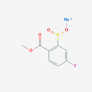 molecular formula C8H6FNaO4S B13181471 Sodium 5-fluoro-2-(methoxycarbonyl)benzene-1-sulfinate 