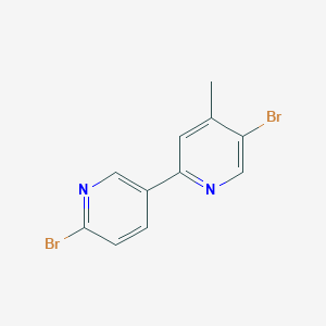 molecular formula C11H8Br2N2 B13181499 5-Bromo-2-(6-bromopyridin-3-yl)-4-methylpyridine 