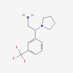 molecular formula C13H17F3N2 B1318159 2-Pyrrolidin-1-yl-2-(3-trifluoromethyl-phenyl)-ethylamine CAS No. 933746-07-7