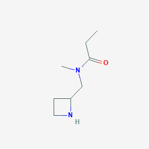 molecular formula C8H16N2O B13181626 N-[(Azetidin-2-yl)methyl]-N-methylpropanamide 