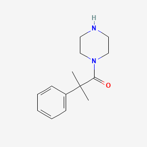 molecular formula C14H20N2O B13181630 2-Methyl-2-phenyl-1-(piperazin-1-yl)propan-1-one 