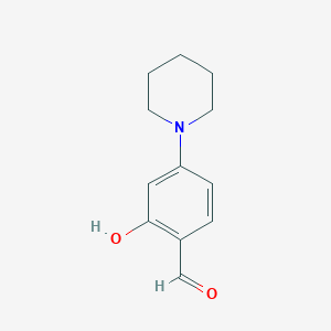 molecular formula C12H15NO2 B13181673 2-Hydroxy-4-piperidin-1-ylbenzaldehyde 