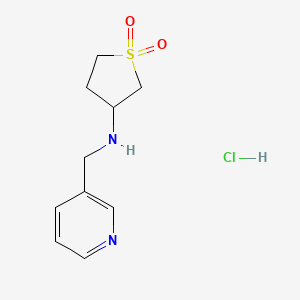 molecular formula C10H15ClN2O2S B1318170 3-((Pyridin-3-ylmethyl)amino)tetrahydrothiophene 1,1-dioxide hydrochloride CAS No. 307519-78-4