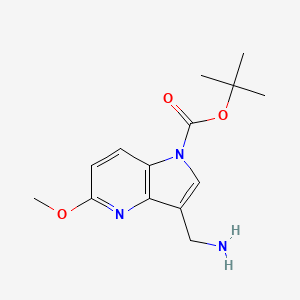 molecular formula C14H19N3O3 B13181782 tert-Butyl 3-(aminomethyl)-5-methoxy-1H-pyrrolo[3,2-b]pyridine-1-carboxylate 