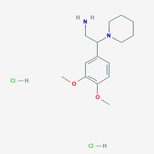 molecular formula C15H26Cl2N2O2 B1318182 2-(3,4-Dimethoxy-phenyl)-2-piperidin-1-YL-ethylamine dihydrochloride CAS No. 1043512-12-4