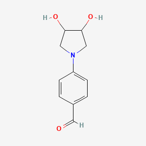 molecular formula C11H13NO3 B13181830 4-(3,4-Dihydroxypyrrolidin-1-yl)benzaldehyde 