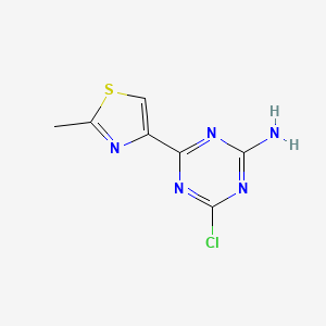 molecular formula C7H6ClN5S B13181853 4-Chloro-6-(2-methyl-1,3-thiazol-4-YL)-1,3,5-triazin-2-amine 