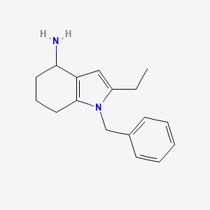 molecular formula C17H22N2 B13181859 1-benzyl-2-ethyl-4,5,6,7-tetrahydro-1H-indol-4-amine 