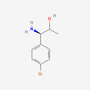 molecular formula C9H12BrNO B13181862 (1R)-1-Amino-1-(4-bromophenyl)propan-2-OL 