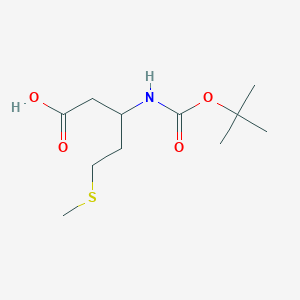 molecular formula C11H21NO4S B13181869 3-[(2-methylpropan-2-yl)oxycarbonylamino]-5-methylsulfanyl-pentanoic Acid 