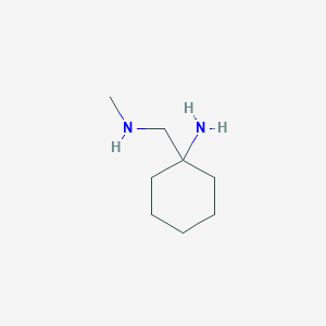 molecular formula C8H18N2 B13181887 1-[(Methylamino)methyl]cyclohexan-1-amine 