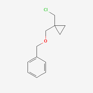 molecular formula C12H15ClO B13181910 ({[1-(Chloromethyl)cyclopropyl]methoxy}methyl)benzene 