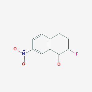 molecular formula C10H8FNO3 B13181930 2-Fluoro-7-nitro-1,2,3,4-tetrahydronaphthalen-1-one 