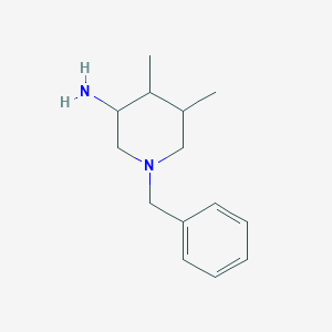 molecular formula C14H22N2 B13181932 1-Benzyl-4,5-dimethylpiperidin-3-amine 