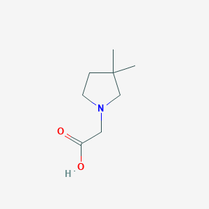 molecular formula C8H15NO2 B13181942 2-(3,3-Dimethylpyrrolidin-1-yl)acetic acid 