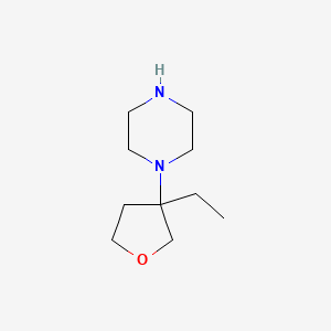 molecular formula C10H20N2O B13181948 1-(3-Ethyloxolan-3-yl)piperazine 