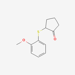 molecular formula C12H14O2S B13181949 2-[(2-Methoxyphenyl)sulfanyl]cyclopentan-1-one 