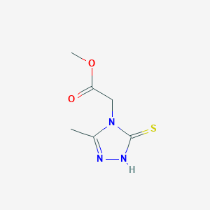 molecular formula C6H9N3O2S B13181963 Methyl 2-(3-methyl-5-sulfanyl-4H-1,2,4-triazol-4-YL)acetate 