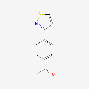 molecular formula C11H9NOS B13181968 1-[4-(1,2-Thiazol-3-yl)phenyl]ethan-1-one 