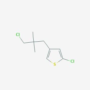 molecular formula C9H12Cl2S B13182026 2-Chloro-4-(3-chloro-2,2-dimethylpropyl)thiophene 