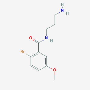 molecular formula C11H15BrN2O2 B13182109 N-(3-aminopropyl)-2-bromo-5-methoxybenzamide 