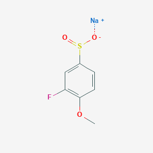 molecular formula C7H6FNaO3S B13182147 Sodium 3-fluoro-4-methoxybenzene-1-sulfinate 