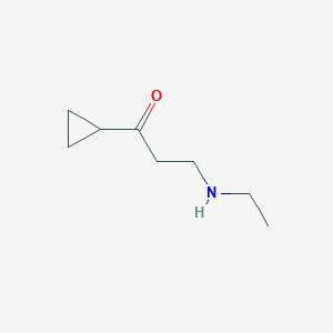 molecular formula C8H15NO B13182218 1-Cyclopropyl-3-(ethylamino)propan-1-one 
