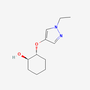 molecular formula C11H18N2O2 B13182224 (1R,2R)-2-[(1-Ethyl-1H-pyrazol-4-yl)oxy]cyclohexan-1-ol 