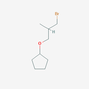 molecular formula C9H17BrO B13182230 (3-Bromo-2-methylpropoxy)cyclopentane 