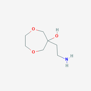 molecular formula C7H15NO3 B13182263 6-(2-Aminoethyl)-1,4-dioxepan-6-ol 