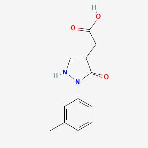 molecular formula C12H12N2O3 B13182311 2-[2-(3-Methylphenyl)-3-oxo-2,3-dihydro-1H-pyrazol-4-yl]acetic acid 