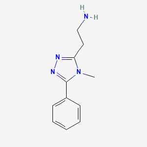 molecular formula C11H14N4 B13182318 2-(4-methyl-5-phenyl-4H-1,2,4-triazol-3-yl)ethan-1-amine 