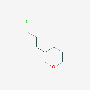molecular formula C8H15ClO B13182329 3-(3-Chloropropyl)oxane 