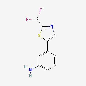 molecular formula C10H8F2N2S B13182370 3-[2-(Difluoromethyl)-1,3-thiazol-5-yl]aniline 